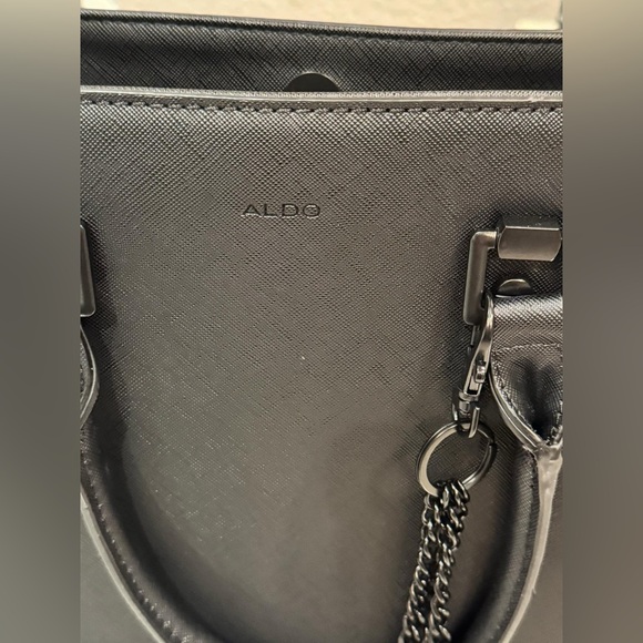 Aldo black tote purse with chain tassel like new LARGE - Picture 12 of 13